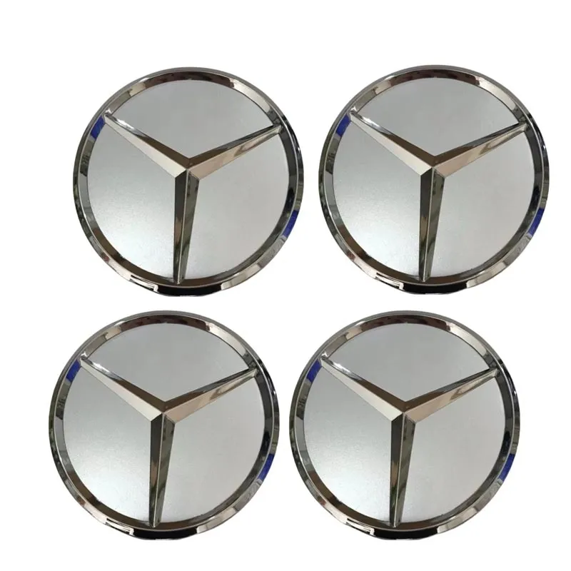 4-Pack Mercedes-Benz Sentrumskapsler – Hjulkapsel Emblem 75mm