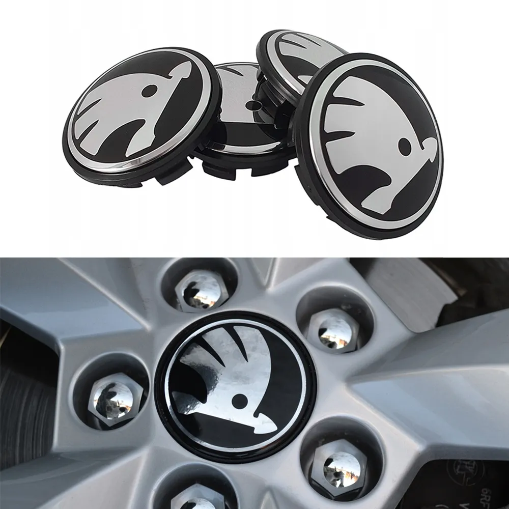Skoda Senterkopper / Hjulnav Bil Emblem - 4-pak - 65 mm