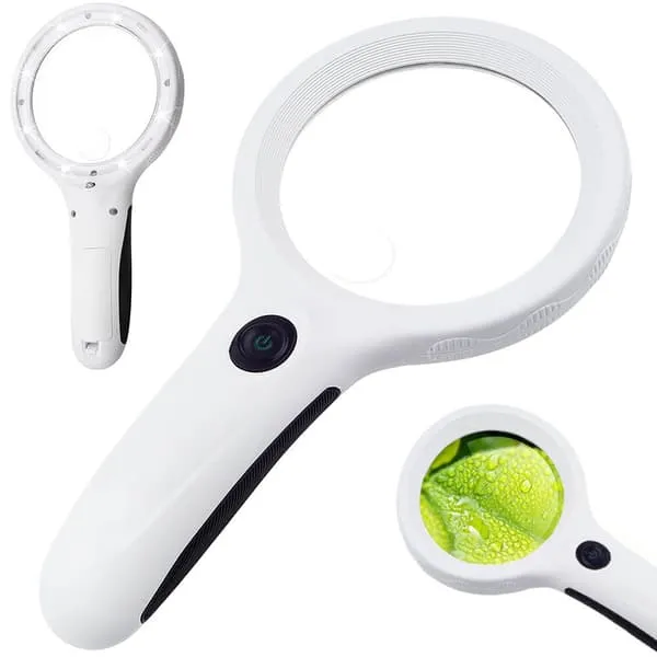 Forstørrelsesglass 4x med LED-lampe - Perfekt for lesing og arbeid