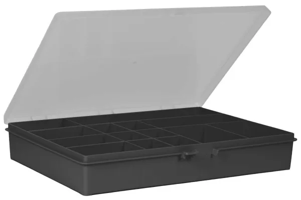 Oppbevaringsboks med 14 rom 55x33,2x25,4 cm sort
