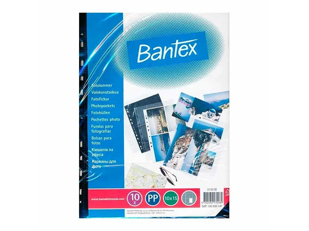 Fotolommer Bantex 10x15 cm sort/klar - (10 stk.)