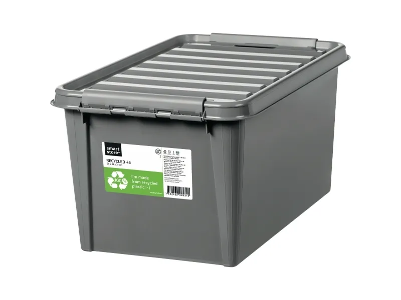 Opbevaringskasse, Smartstore Recycled 45, 46 l, HxBxL: 31 x 39 x 59 cm, grå
