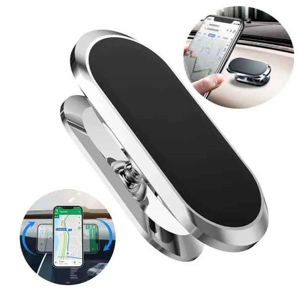 Universal 360 roterbar mobilholder med magnetisk sølv