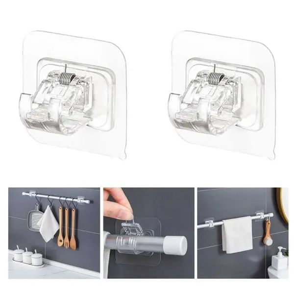 2-pack selvklebende gardinstangholder for stolpen
