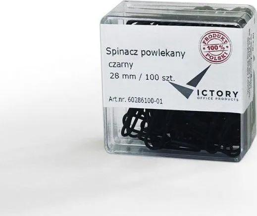 Victory Office papirklips 28 mm, 100 stk., svarte, plastboks