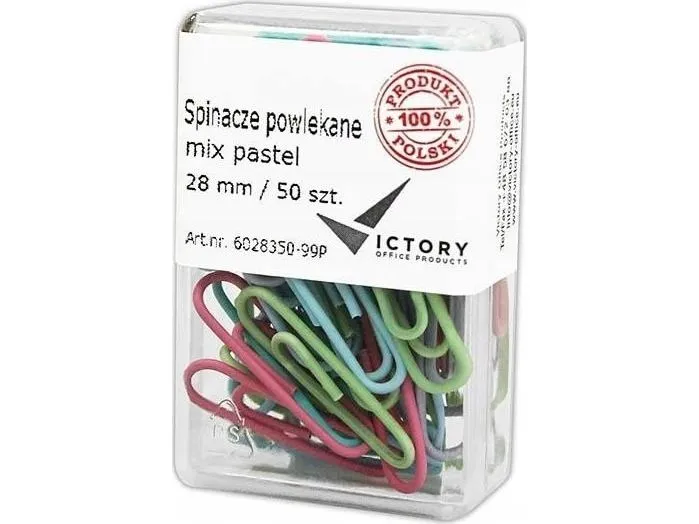 Victory Office Produkt VICTORY OFFICE KONTORKLIPPER 28MM 50 STK. RUND PASTELL BLANDING AV FARGER PLASTBEHOLDER