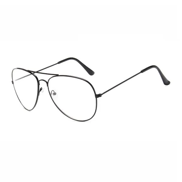 Svarte pilotglass klar glass aviator klart glass