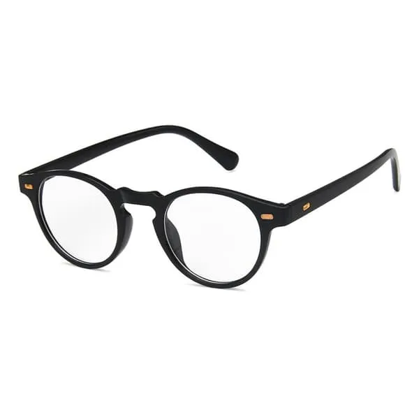Svart runde glass klart glass uten styrke klart glass