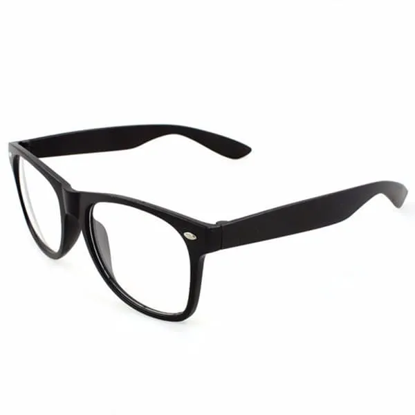 Retro wayfares briller svart klart glass uten styrke
