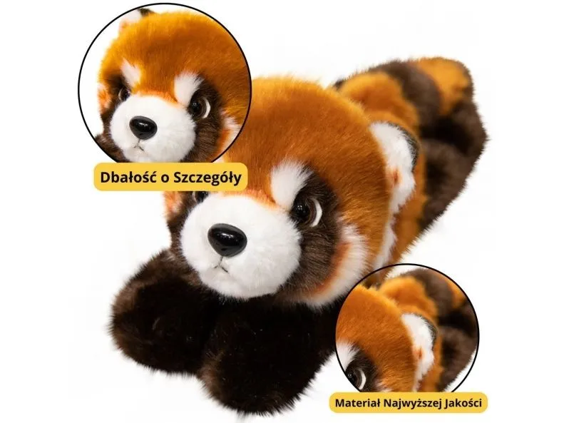 LeanToys kosedyr panda rød maskot nøkkelring karabinkrok 13 cm