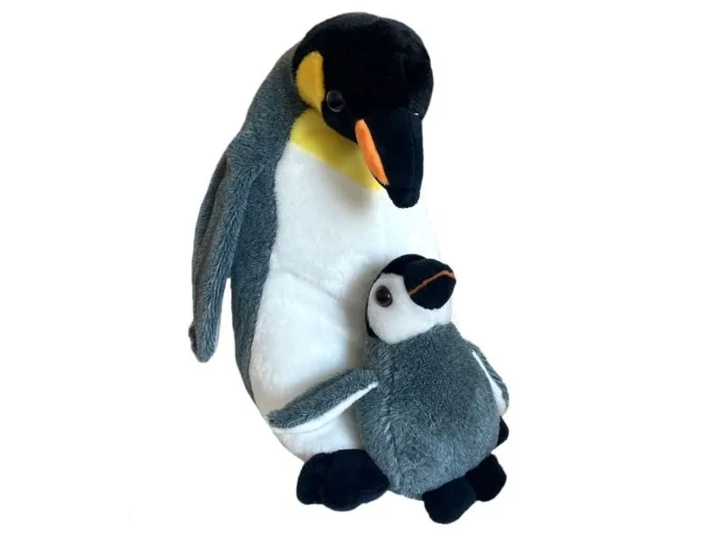 Mascot pingvin med barn 25 cm