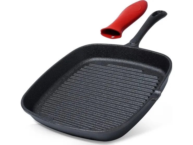 Vilde Stekepanne STØPEJERN GRILLPANNE 28cm MED SILIKONDEKK STØPE LINE 199045