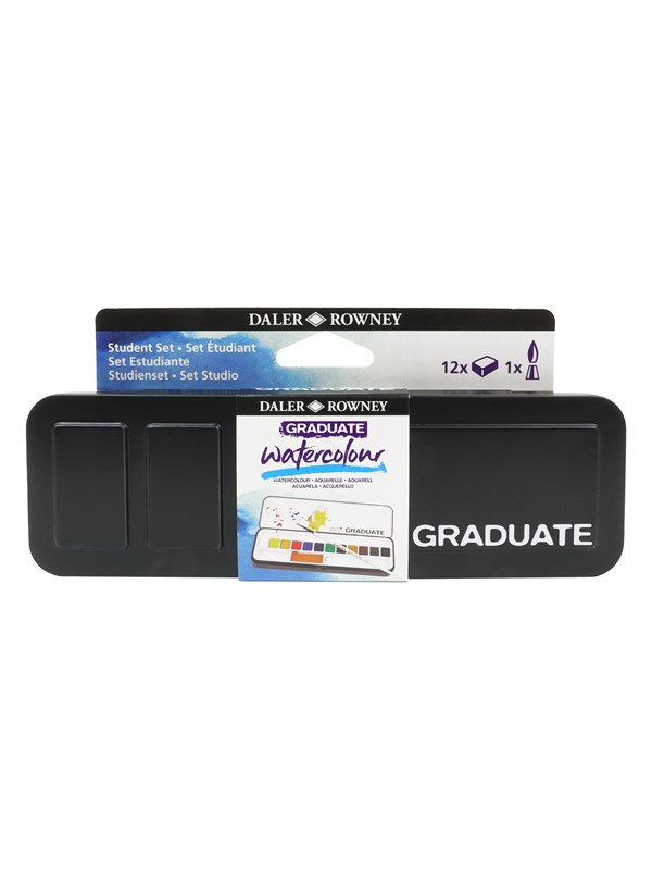 Daler-Rowney Graduate Watercolour Set 12 Half Pans 1 Brush