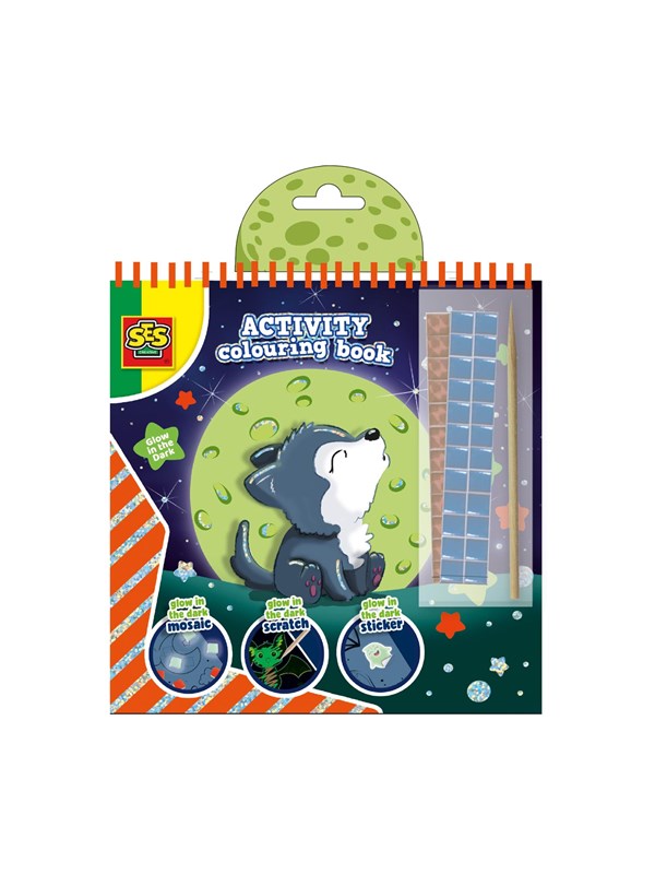 SES Creative Activity Colouring Book - Glow in the Dark 3-in-1