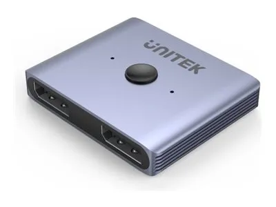 Unitek V1609A - Video-splitter/svitsj - bidirectional - 2 x DisplayPort - stasjonær