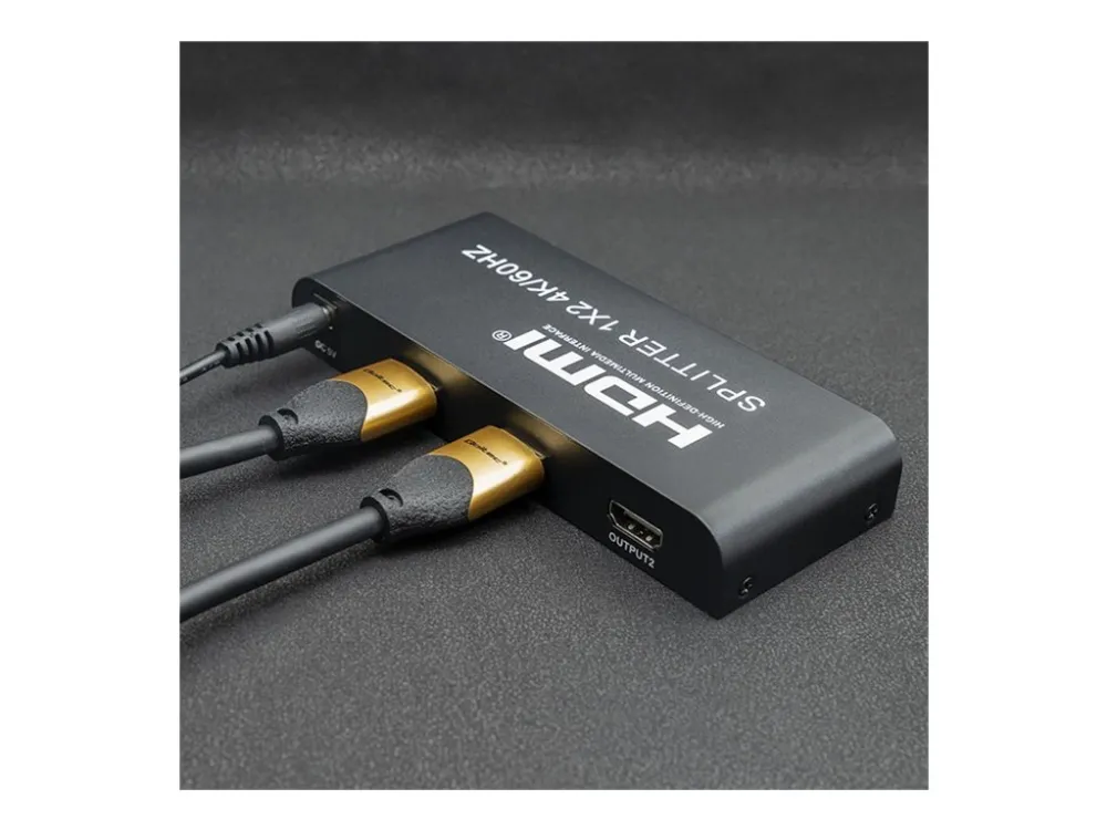 Qoltec - Video/lyd-splitter - active, high stability - 2 x HDMI - stasjonær - DC