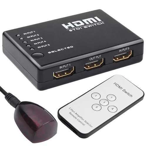 HDMI-Switch med 5 innganger, 1 utgang