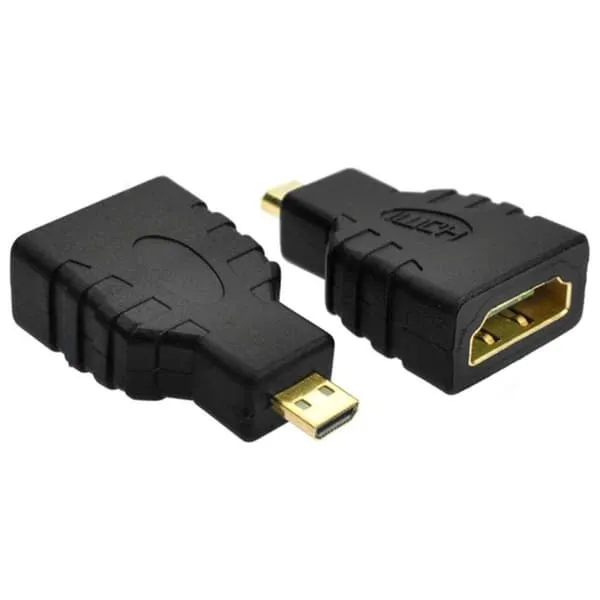 Gold -Plated Micro HDMI til HDMI -adapter 1080p 4K UHD 3D TV
