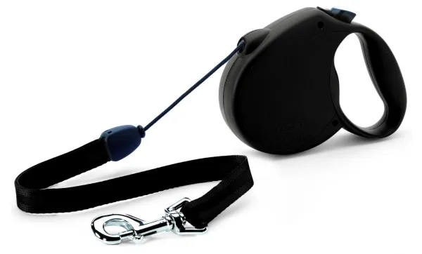 Flexi Guinzaglio Avvolgibile a corda Standard Misura L 5 m peso massimo 50 kg, Hund, Tilbaketrekkelig, Sort, Ledning, 50 kg, Monokromatisk