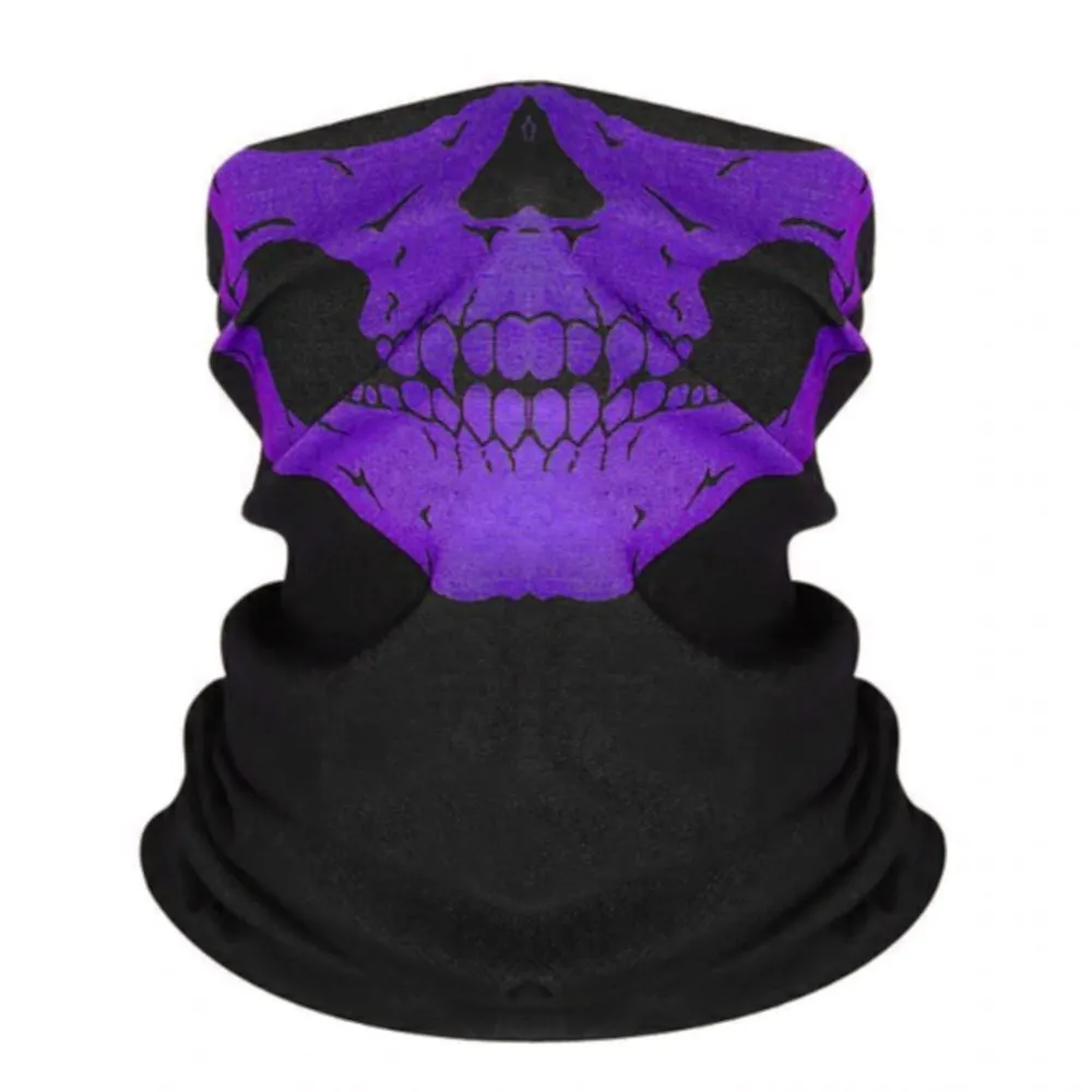Hodeskallemaske - Lilla - Skjerf - Bandana - Halsmansjett - Skimaske