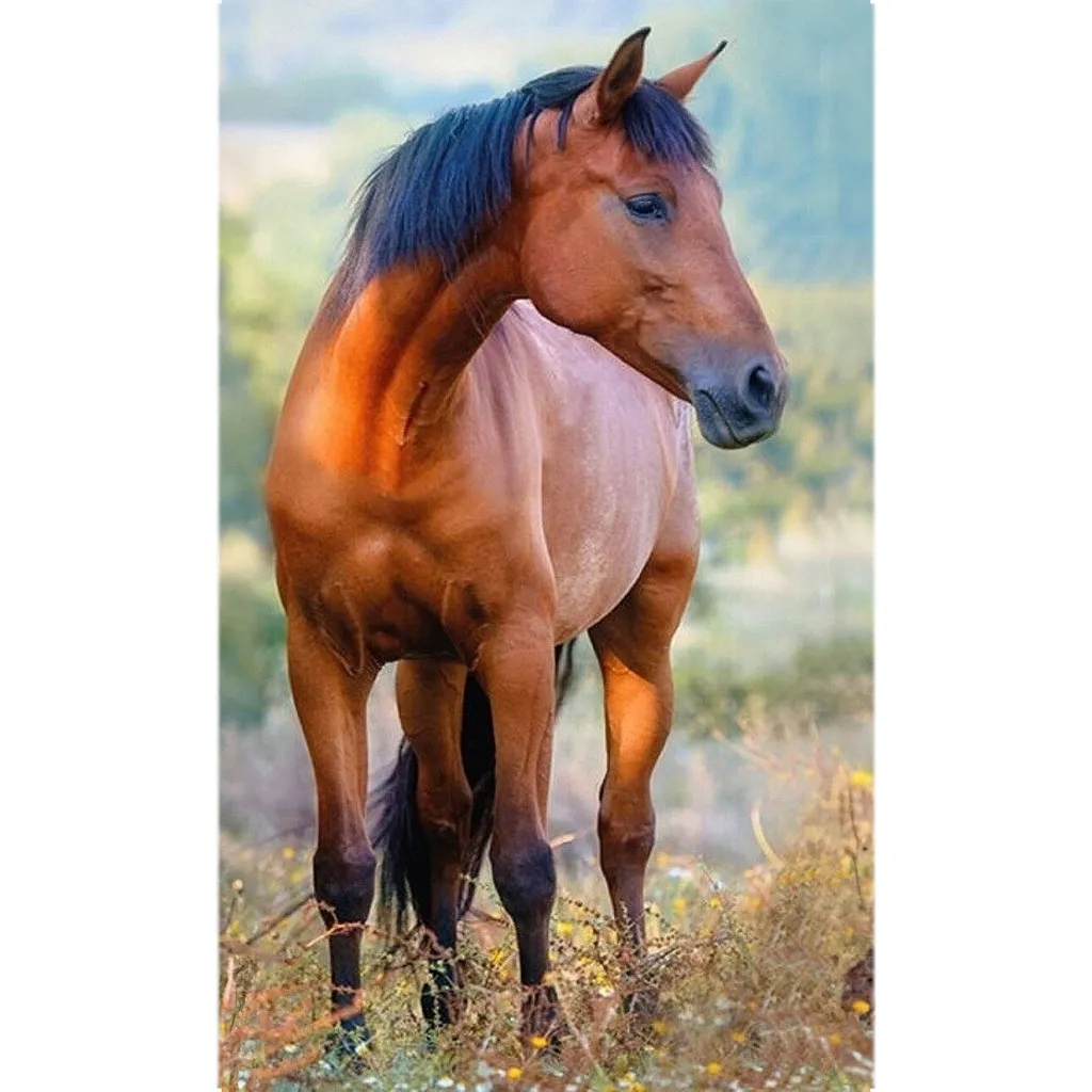 Hest brun håndkle ansiktshåndkle, håndkle 30x50 cm