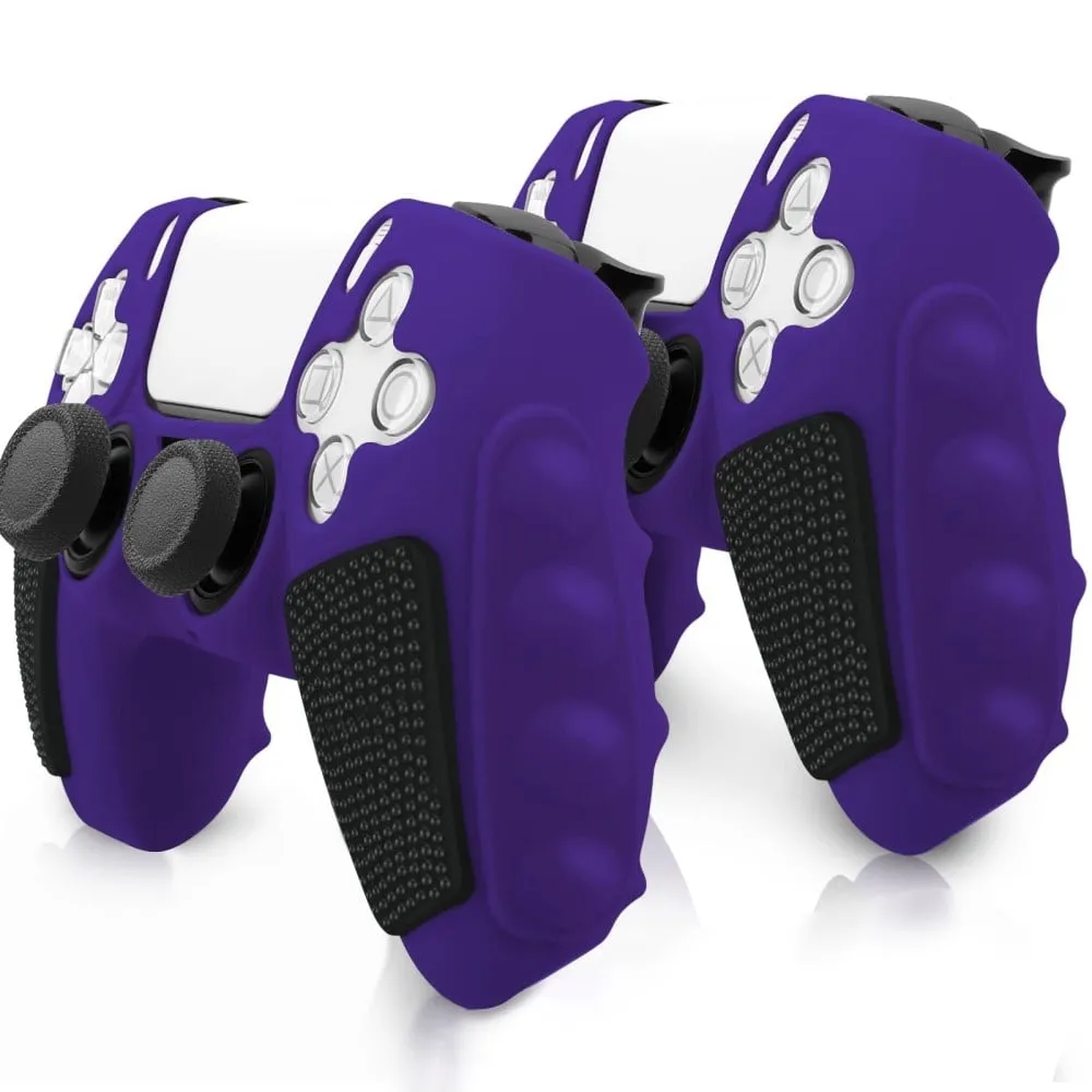 PS5 Controller Silicone Case Color Matching Protective Deksel (uten Joy-Stick Caps) - Lilla