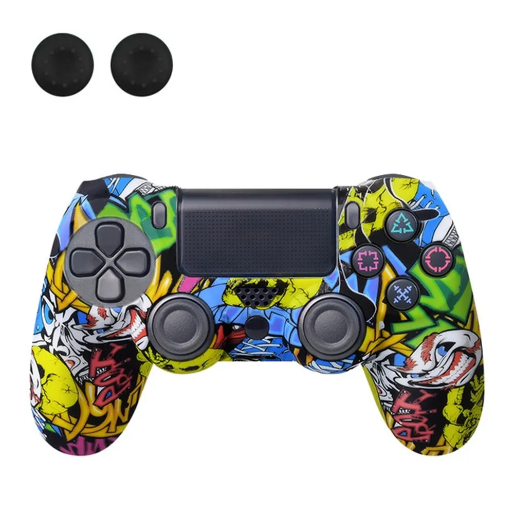 Deksel til Sony PlayStation 4 Pro Slim PS4 Anti - Slip Silikonhuddeksel - Skull Graffiti