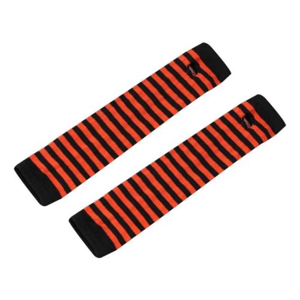 Armvarmere stripete, fingerløse og lange - Svart/oransje [32cm]