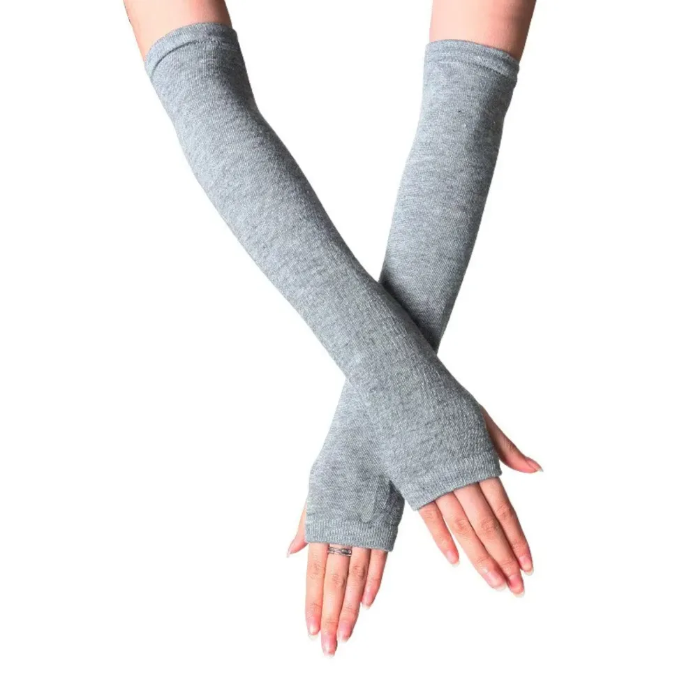 Armvarmere ensfargede, fingerløse og lange - Grå [35cm]