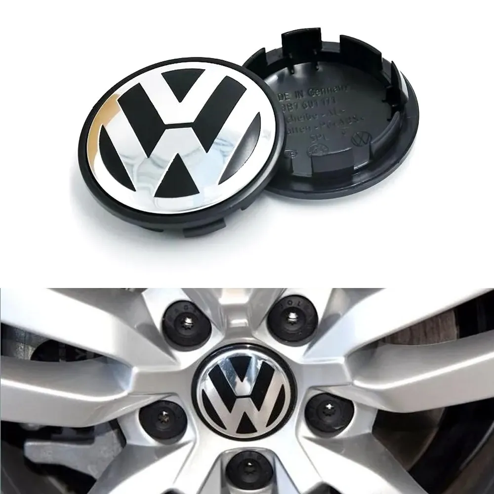 Volkswagen VW Senterkopper / Hjulnav Bil Emblem - 4-pak - 65 mm