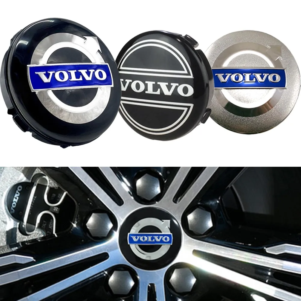 Volvo Senterkopper / Hjulnav Bil Emblem - 4-pak - 64mm Grå