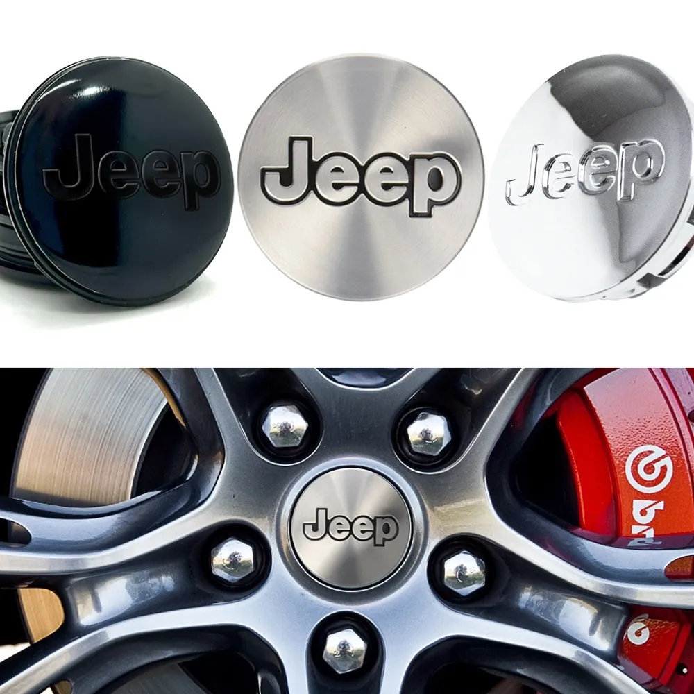 Jeep Senterkopper / Hjulnav Bil Emblem - 4-pak - 56mm - Aluminium