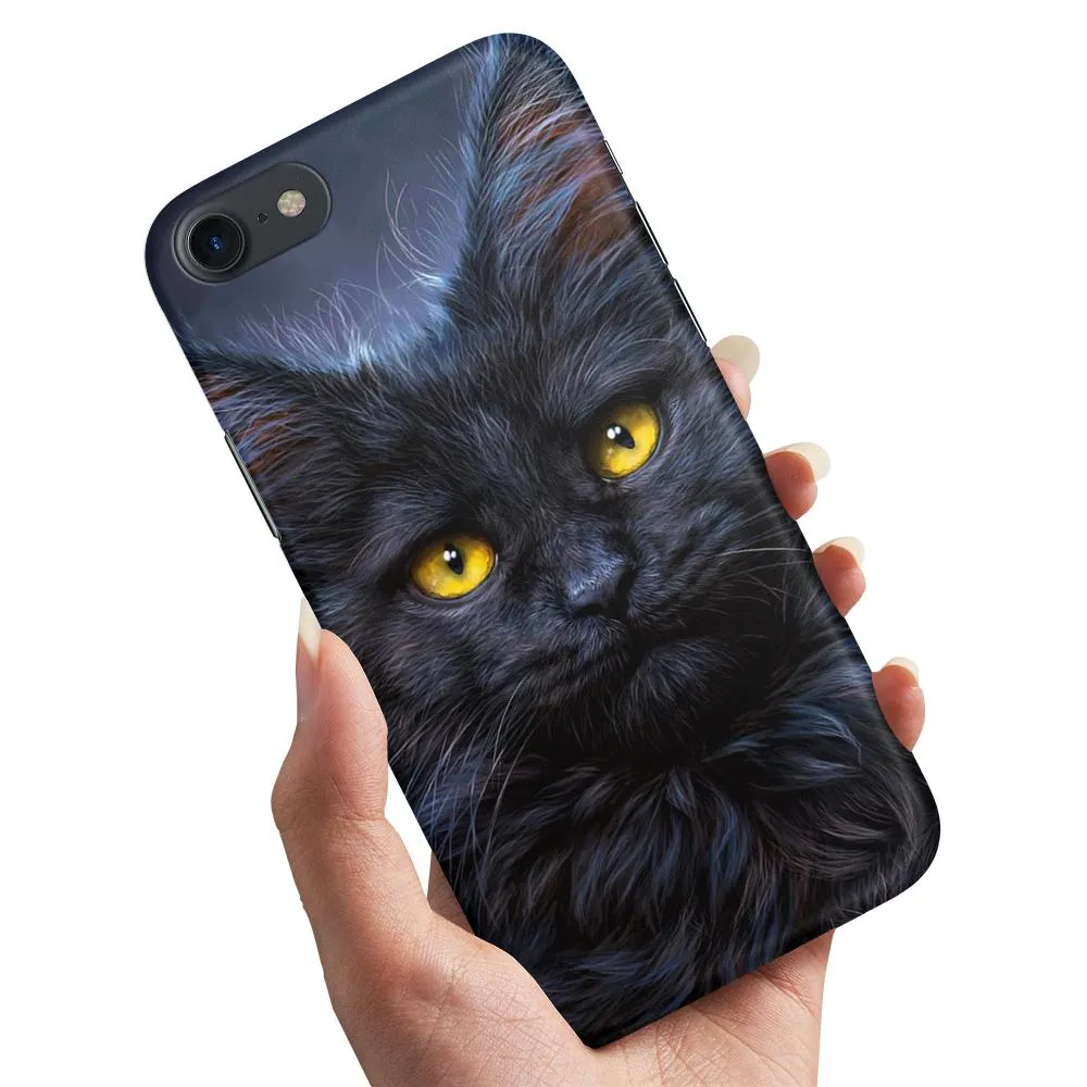 Deksel / Mobildeksel til iPhone 7 / 8 / SE - Svart Katt