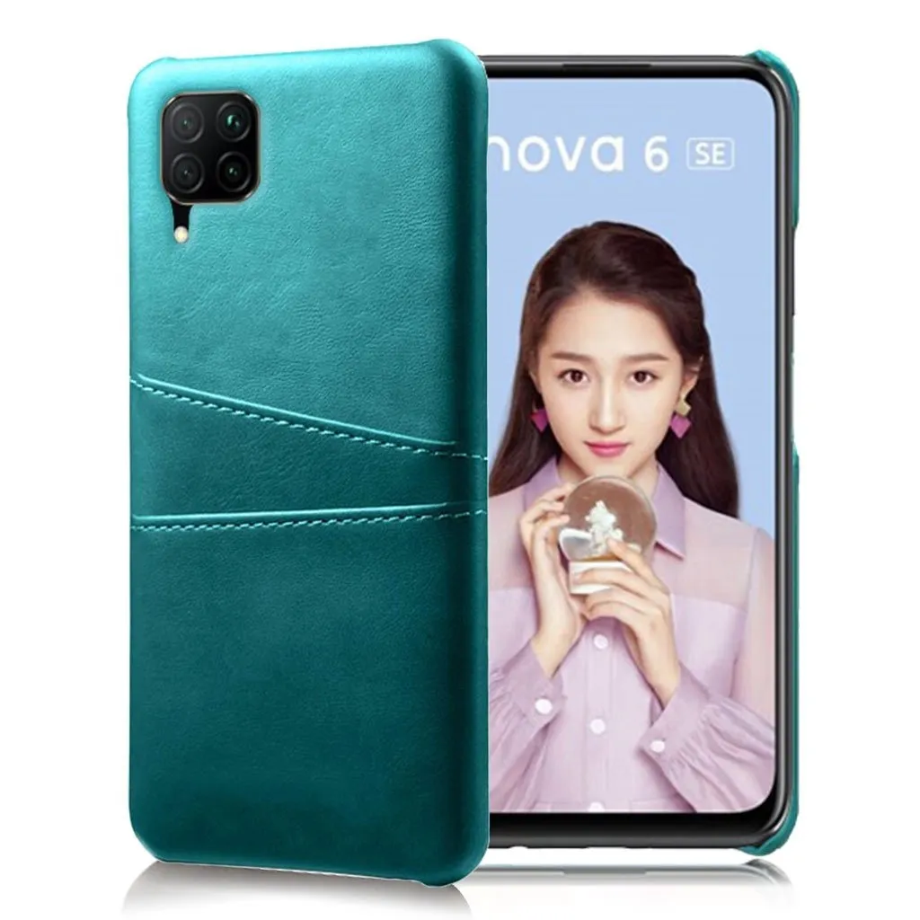 Dual Card etui - Huawei P40 Lite / Nova 6 SE - Grønn