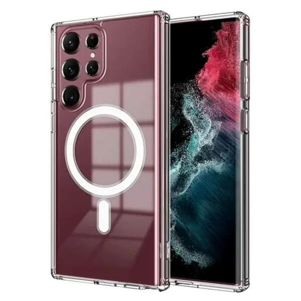 Galaxy S22 Ultra Magnetisk Mobildeksel Magsafe Kompatibelt Gjennomsiktig