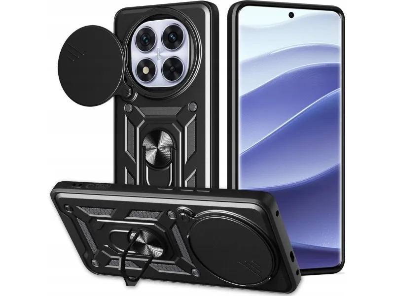 Bakdeksel til mobiltelefon Tech-Protect Redmi Note 14 Pro 5G/Poco X7 Camshield Pro, svart