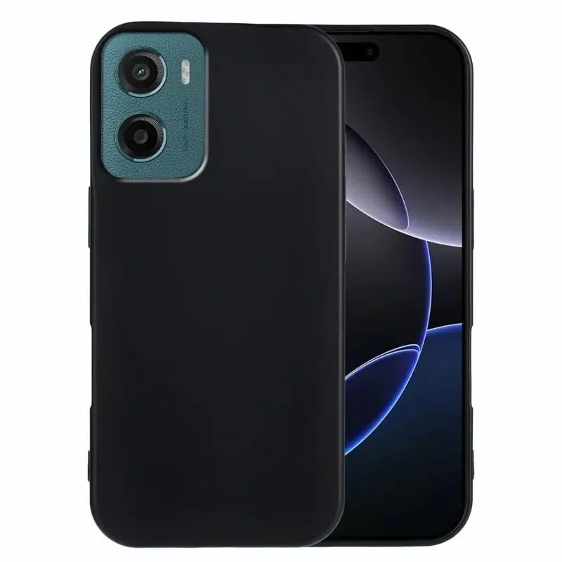 Motorola Moto E15 4G / Motorola Moto G05 4G Fleksibelt etui Mykt matt anti-fingeravtrykk telefon bakdeksel - Svart