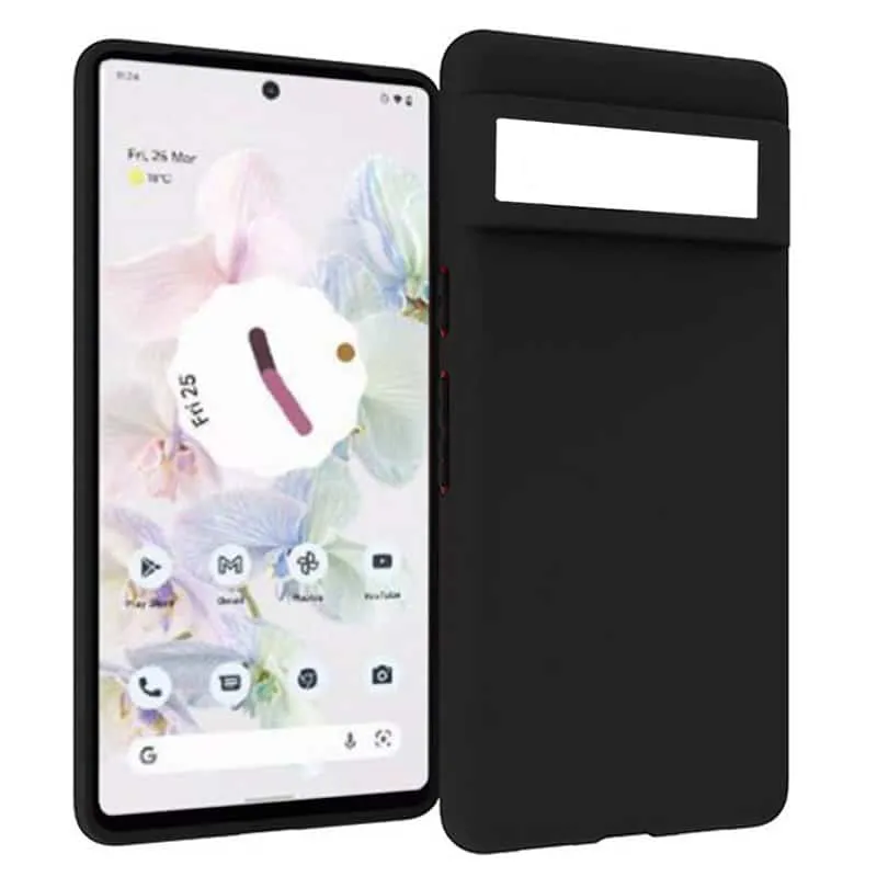 Silikondeksel til Google Pixel 7A - Svart