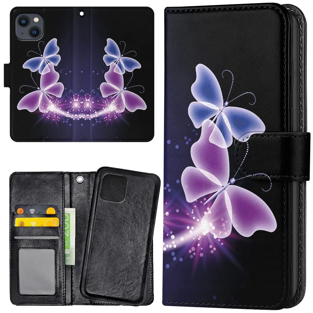 iPhone 13 - Lommebok Deksel Lilla Sommerfugler