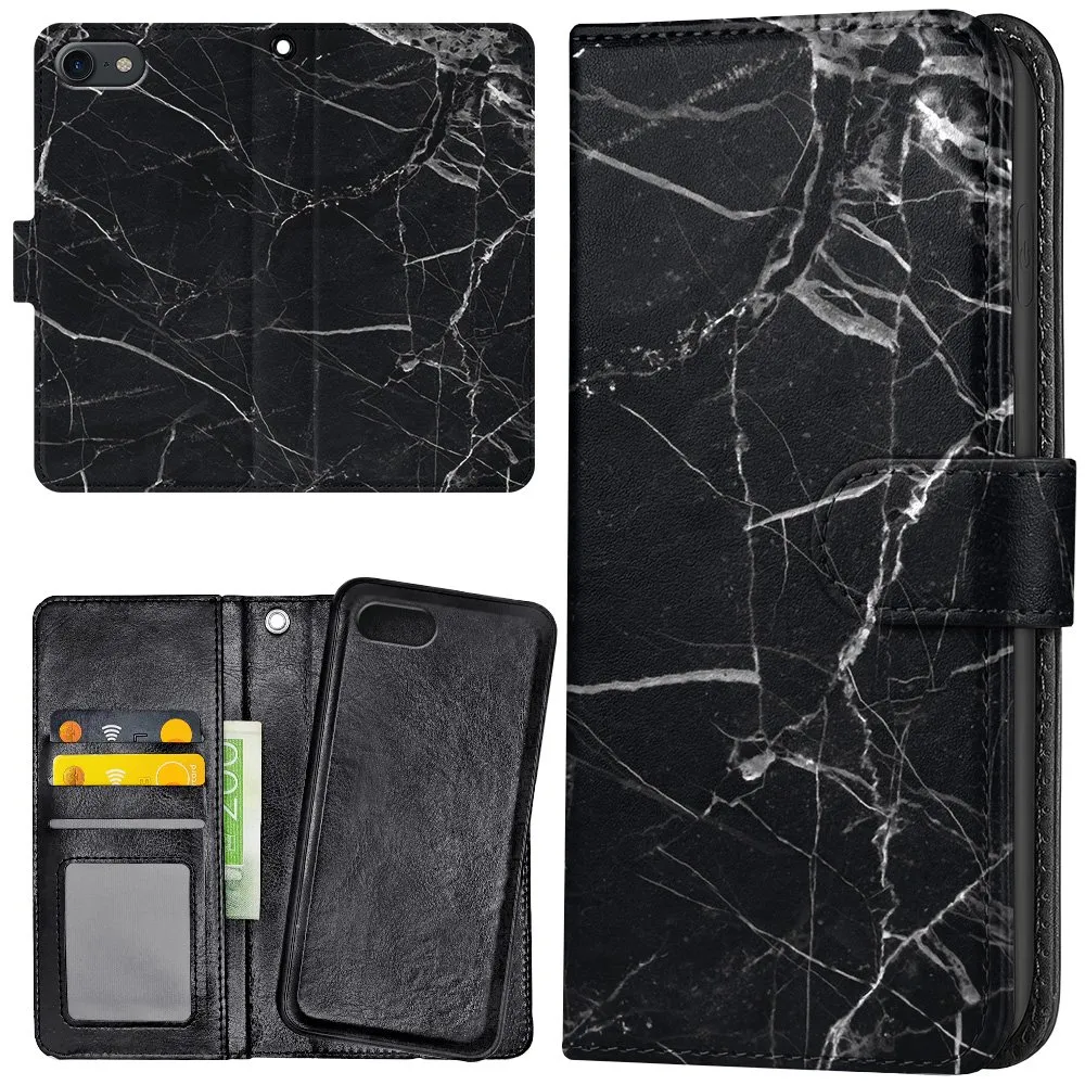 iPhone 16e/17e - Lommebok Deksel Marmor