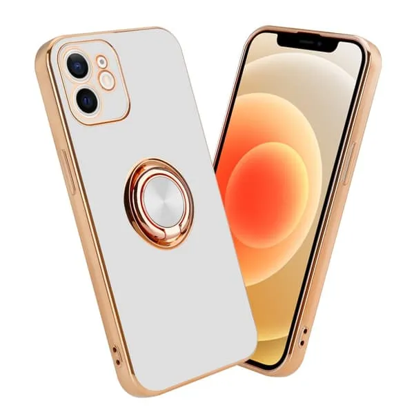 Deksel til iPhone 11 med ring Etui av fleksibel TPU-silikon, med kamerabeskyttelse magnetisk bilholder