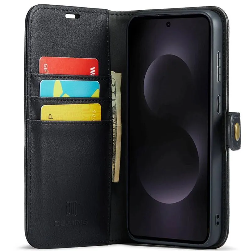 Mobil lommebok DG-Ming 2i1 til Samsung Galaxy S25 Edge - Svart