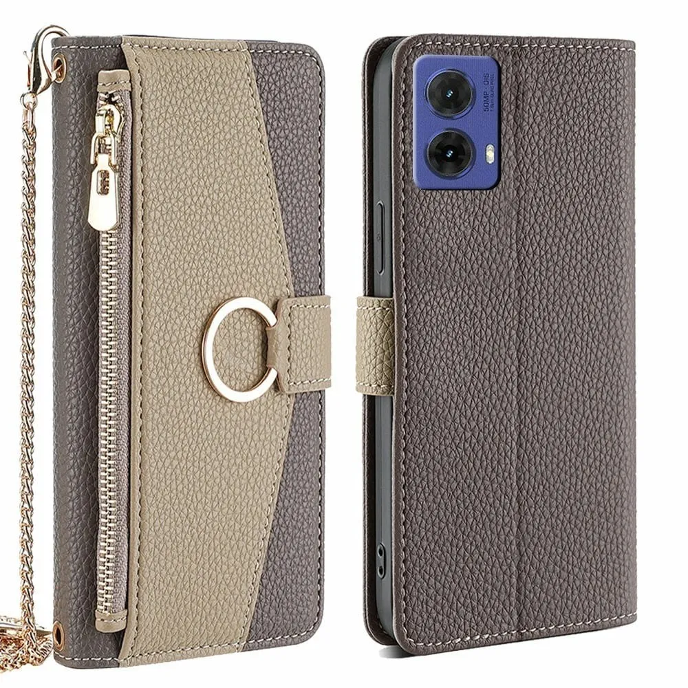 Motorola Moto G85 vegansk skinnveske - Grå
