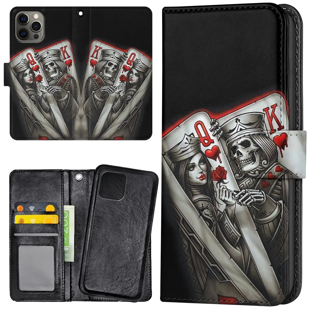 iPhone 12 Pro Max - Lommebok Deksel King Queen Kortstokk