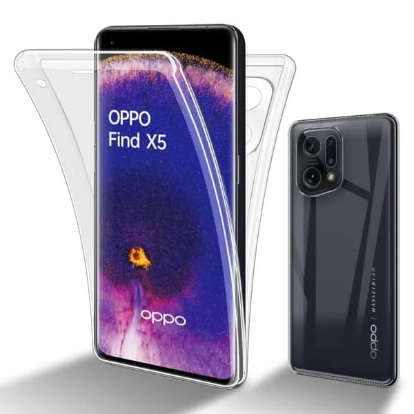 Deksel til Oppo FIND X5 360° helkroppsbeskyttelse Silikondeksel foran og bak, allroundbeskyttelse med skjermbeskyttelse