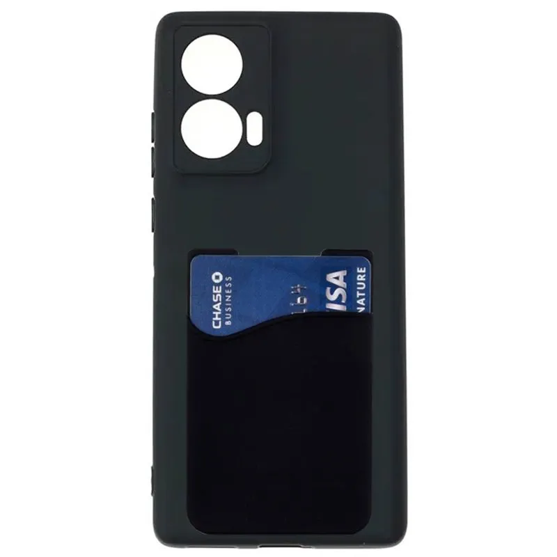 Silikon deksel med kortholder til Motorola Moto G85 - Svart