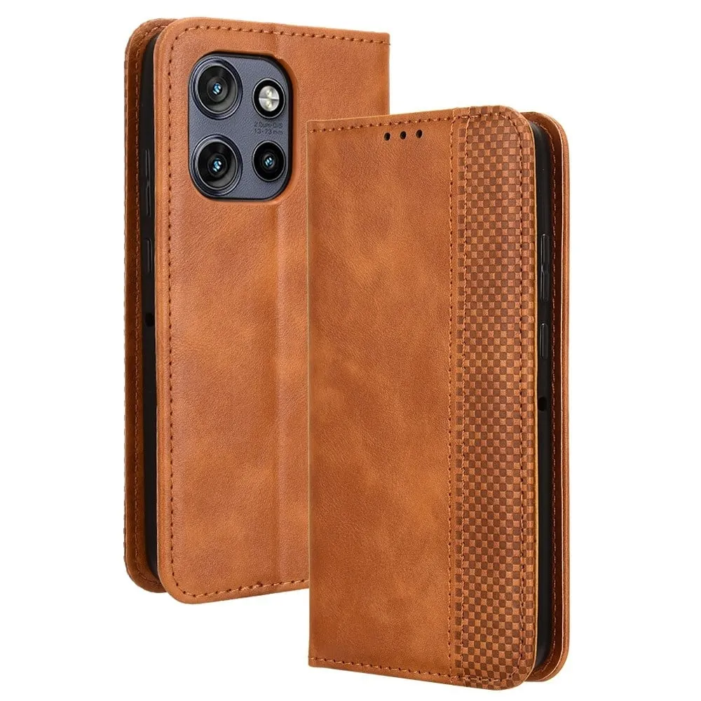 Bofink Vintage Motorola ThinkPhone 25 / Motorola Edge 50 Neo / Motorola Moto S50 lærveske - Brun