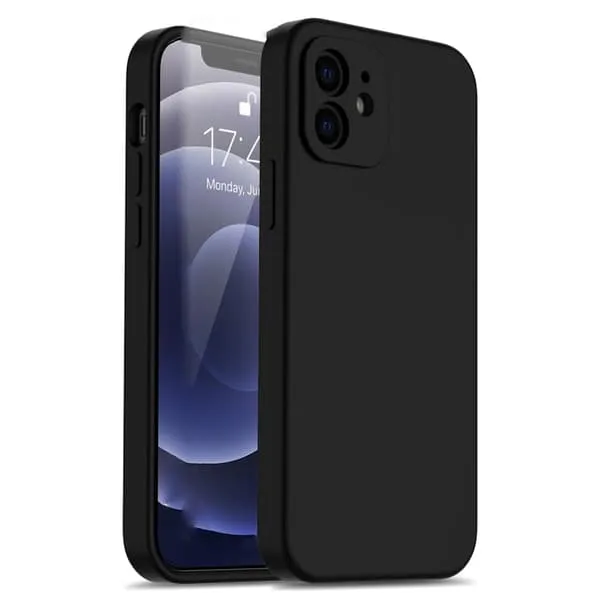iPhone 12 Matt Svart Deksel - Ekstra Kamerabeskytter