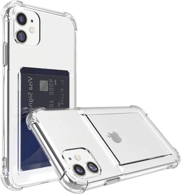 iPhone 11 gjennomsiktig iPhone-deksel med kortholder