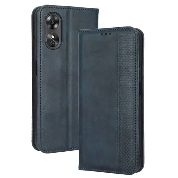 Bofink Vintage Oppo A17 Læretui - Blå